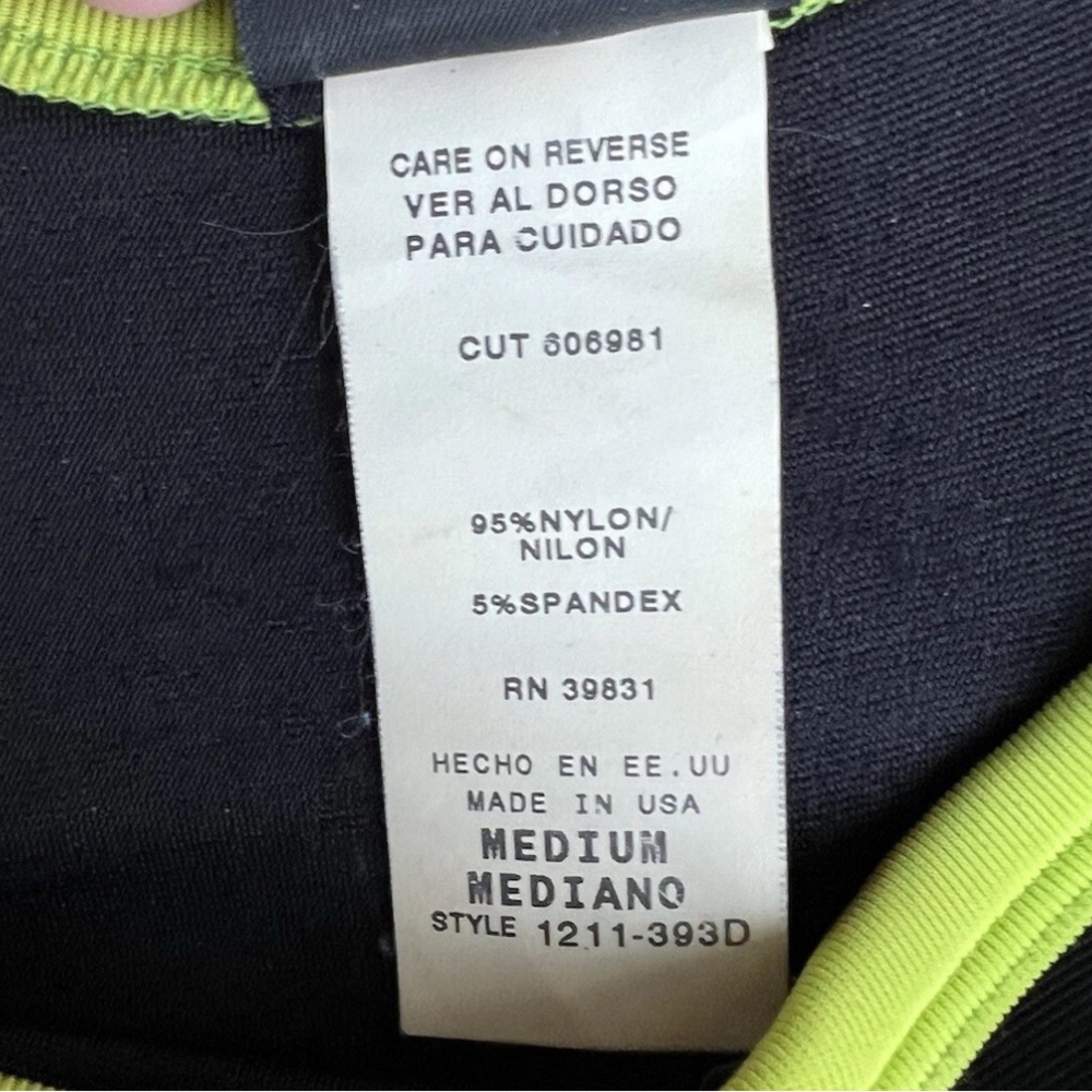 Vintage Y2K Sporty Maxi Dress Blk Neon Sleeveless Bodycon USA Sz M Tenniscore - Picture 5 of 9